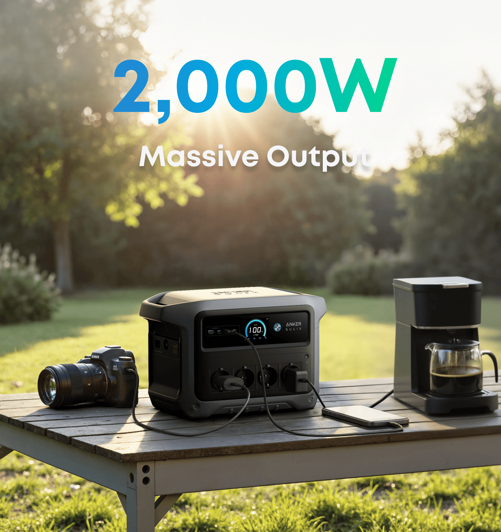 EUGOOCX Draagtas compatibel met Anker SOLIX C1000 draagbare