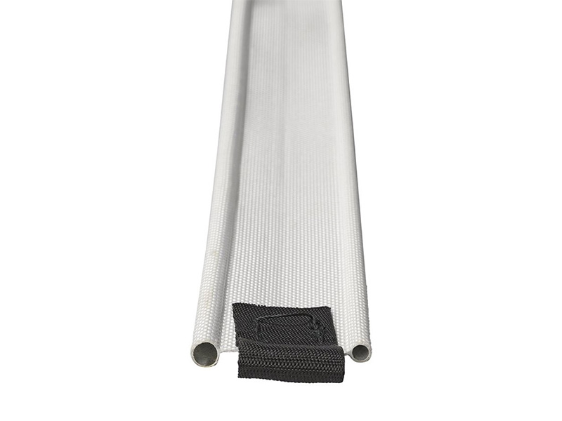 Caravanpees keder 5mm wit met dubbele vlag